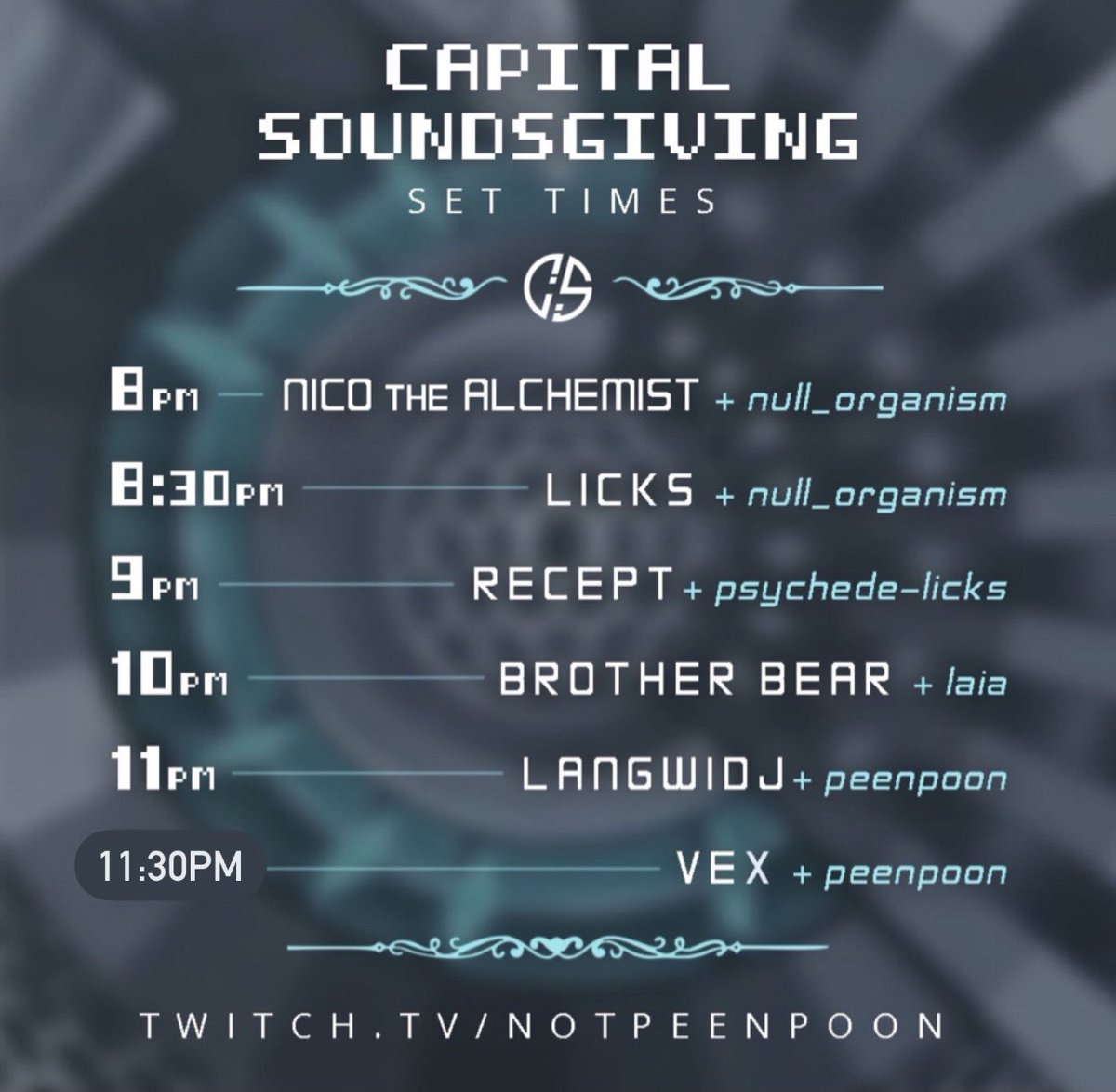 🔊 T O N I G H T 🔊

8pm EST / twitch.tv/notpeenpoon