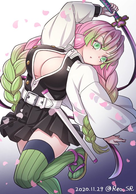 猫柳れお/Reo NekoyanagiさんがTwitterに投稿した甘露寺蜜璃(鬼滅の刃)のイラスト。