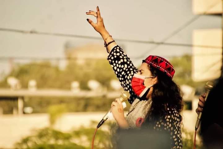 aima_kh's tweet photo. Pashteen Cap. Symbol of resistance, #StudentsSolidarityMarch2020 https://t.co/TsEGfJ2CVP