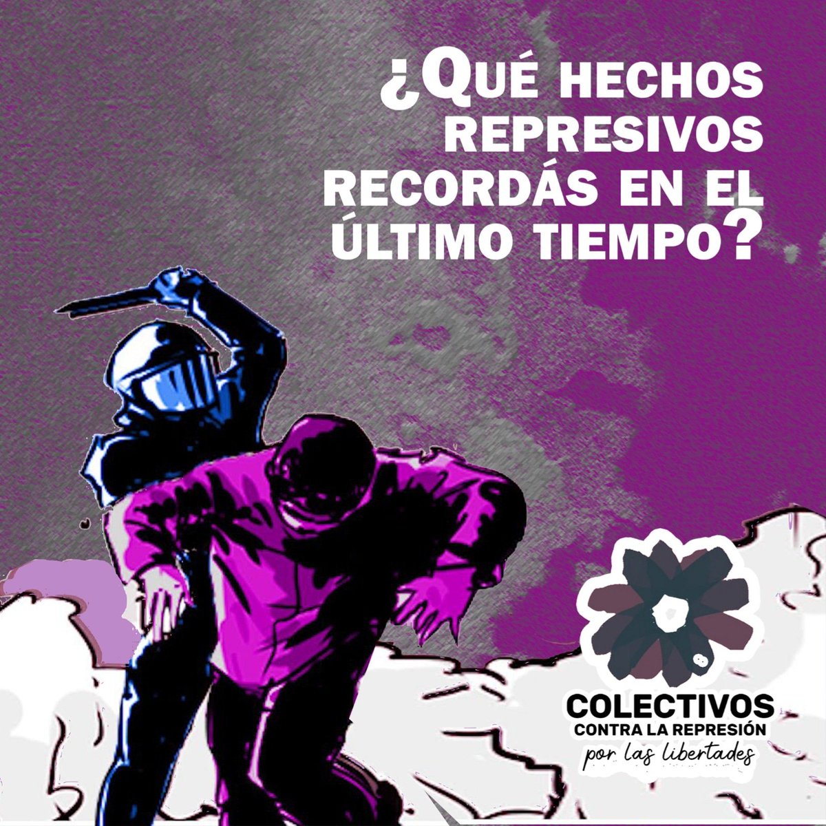 NoEsLaForma's tweet photo. ¿Qué hechos represivos recordás en el último tiempo? 

Nos hacemos algunas preguntas y buscamos respuestas, al tiempo que pensamos y descubrimos juntxs nuevas formas de resistencia y organización frente al avance represivo y la continua profundización de la violencia policial. https://t.co/5lWhjkXJs6