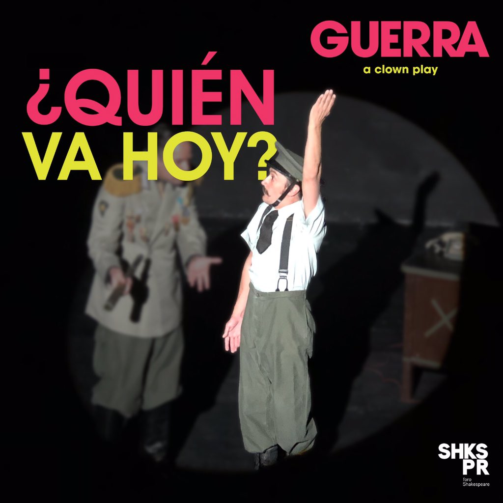 ArtusChavez's tweet photo. ¡Es hoy, es hoy! Recuerda que tenemos función en línea y todavía puedes comprar tus boletos. Link: https://t.co/7jPcD40Wbo 

#GuerraLaObra #GuerraAClownPlay #Guerra #Comedia #Teatro #CDMX #Theatre #Actor #Actriz #ObraDeTeatro #méxico #Clown #funny #Comedy #foroshakespeare #SHKSPR https://t.co/DbTZlikBna