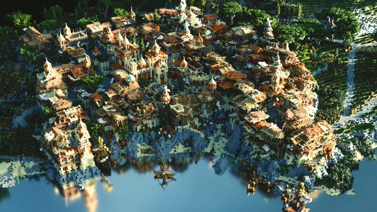 TeamEthyria's tweet photo. Some time ago, we've built this beautiful town at the sea. We're going to release this as a new project in a few months so stay tuned! 
#minecraft #minecraft建築コミュ #architecture https://t.co/99RE76tXz5