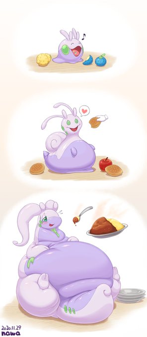 1129の日絵、絵2～4枚目は単体
食べ物と愛情をたっぷり与えて育てたヌメちゃん…?? 