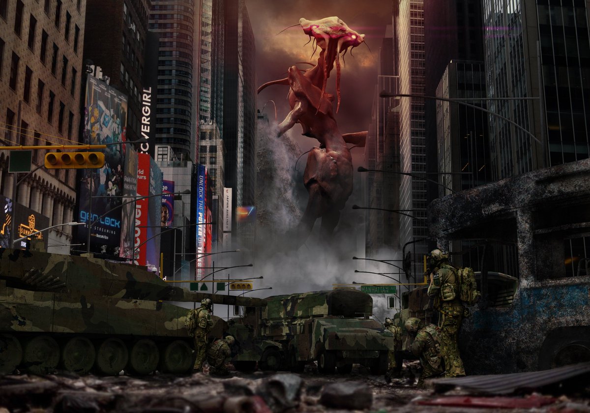 Doomsday, my final concept art project at <a href="/Trazos/">TRAZOS</a> was the result of mixing #zbrush #keyshot #photoshop / El día del juicio final, mi proyecto final de concept art en Trazos fue el resultado de juntar Zbrush, Keyshot, Photoshop.
#digitalart #monster #city #destruction #Apocalypse