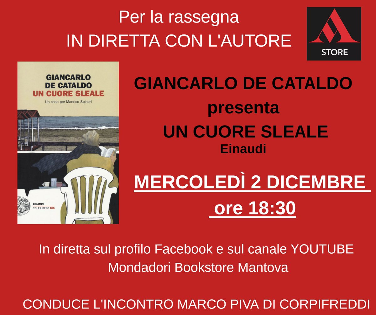 SAVE THE DATE 💥
2 DICEMBRE H 18:30 in diretta con GIANCARLO DE CATALDO e sempre in compagnia del bravissimo @pivacorpifreddi Marco Piva di CORPIFREDDI!