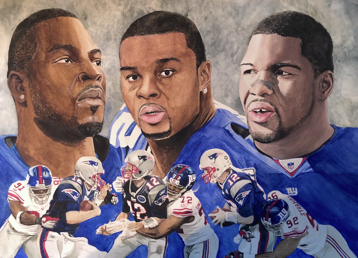j_bartart's tweet photo. My new watercolor painting of @Giants legends @JustinTuck @OsiUmenyiora @michaelstrahan https://t.co/VShQhctP1F