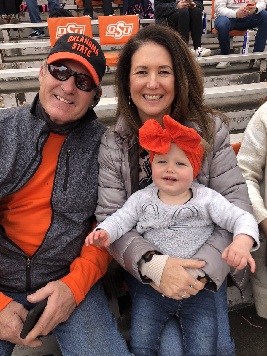 wiebemom's tweet photo. Game day with Addi Beth! Go Pokes! #GoPokes https://t.co/12TgWrnVBw