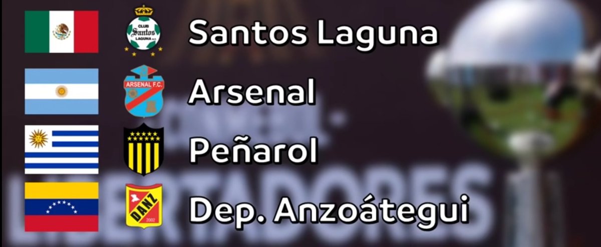 Now moving to the 2014 groupstages Peñarol were drawn against Santos Laguna, Arsenal and Dep. Anzoátegui
