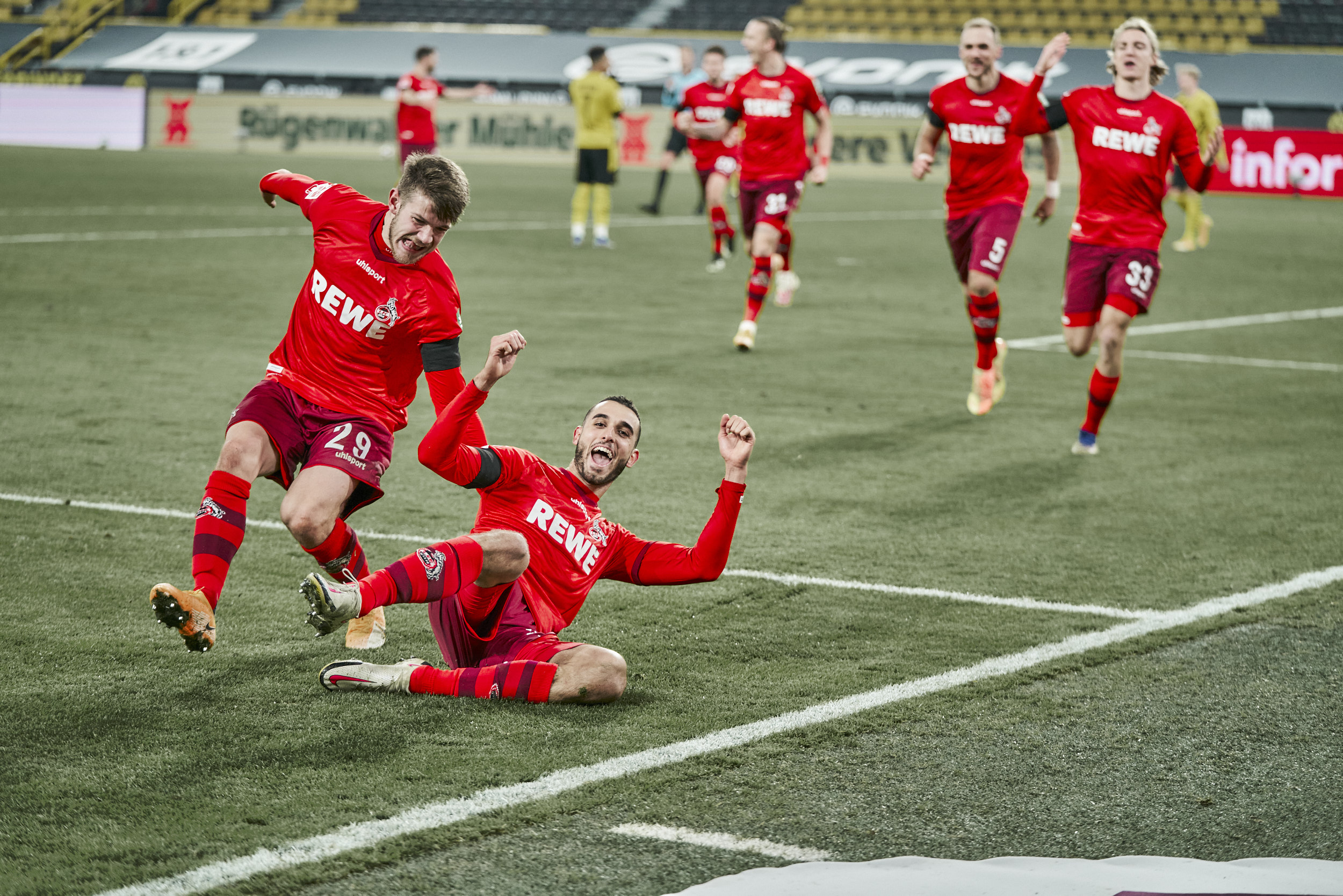 Skhriri celebrating his goal against Dortmund