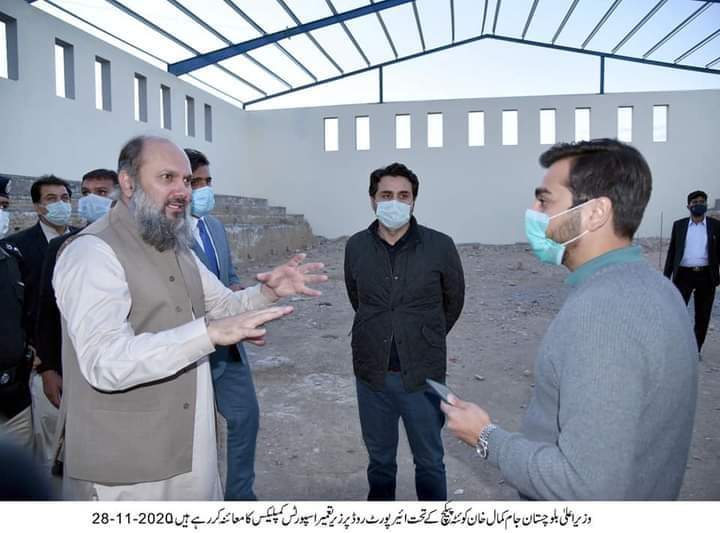 Chief Minister balochistan Jam Kamal Khan is inspecting the under construction sports complex  on Airport Road..
<a href="/jam_kamal/">Jam Kamal Khan</a> @bap_mediacell @BAP_Officiall <a href="/RindBushra/">Bushra Rind</a>