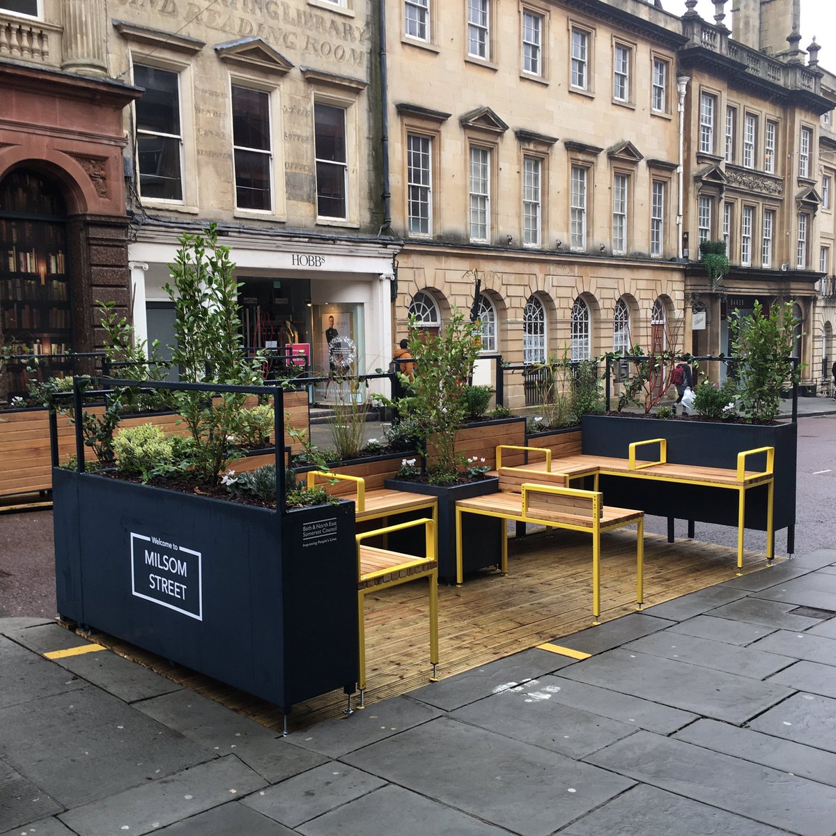 New parklets just installed on Milsom Street #greytogreen