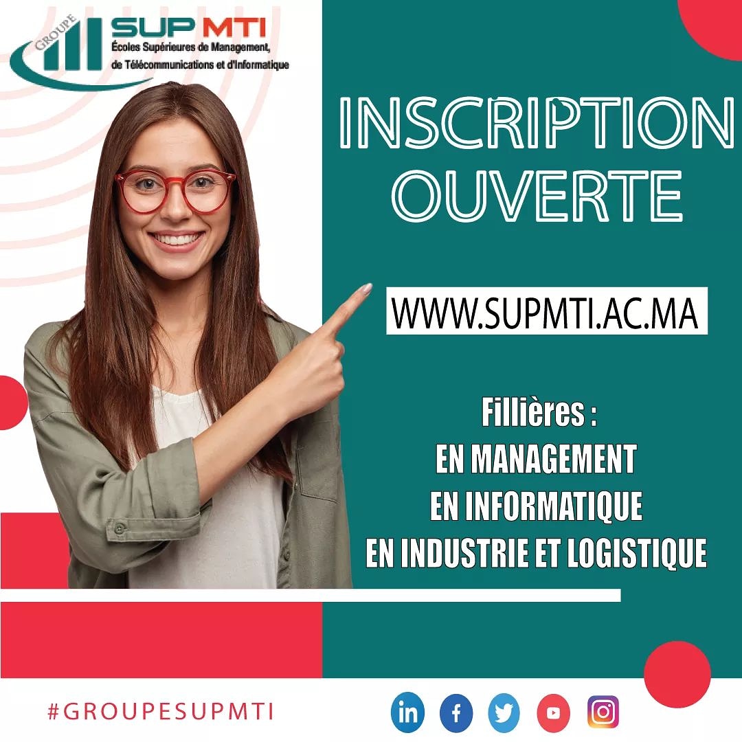 SupMTI1's tweet photo. ✅ DERNIERES SESSIONS D'INSCRIPTION 
L'INSCRIPTION OUVERTE SUR NOTRE SITE WEB :
https://t.co/cEawLnXxev
Pour plus d'information :
+212 608035715
#ecole #écoledemanagement #école #concousdebourse #inscriptionsbac #étudesuperieur #morocco #maroc #EtudierAuMaroc https://t.co/HRTqGr6Vva