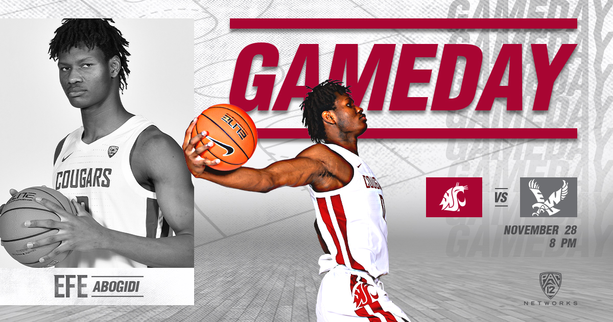 WSUCougarsMBB's tweet photo. |   𝑮𝑨𝑴𝑬 2  |

🆚| @EWUMBB 
🕗| 8 pm
📍| Beasley Coliseum
📺| @Pac12Network
📱| https://t.co/0dpn7XXbwv
📻| https://t.co/aMWimcsMok
📊| https://t.co/pBZ2IpMaQ6

#GoCougs https://t.co/CeF6wRYsZO