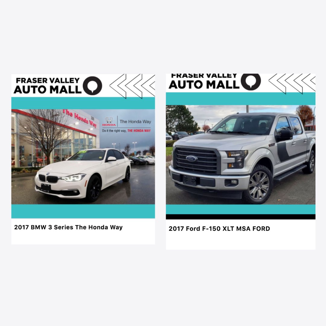 Are you shopping for a pre-owned vehicle? Here’s our weekly features from ten dealerships in the loop!  Visit our website to see the full inventory. 
.
.
.
#abbotsford #fraservalleyautomall  #automall #preownedcars #mission #aldergrove #nissan #kia #chrysler #ford #honda #VW