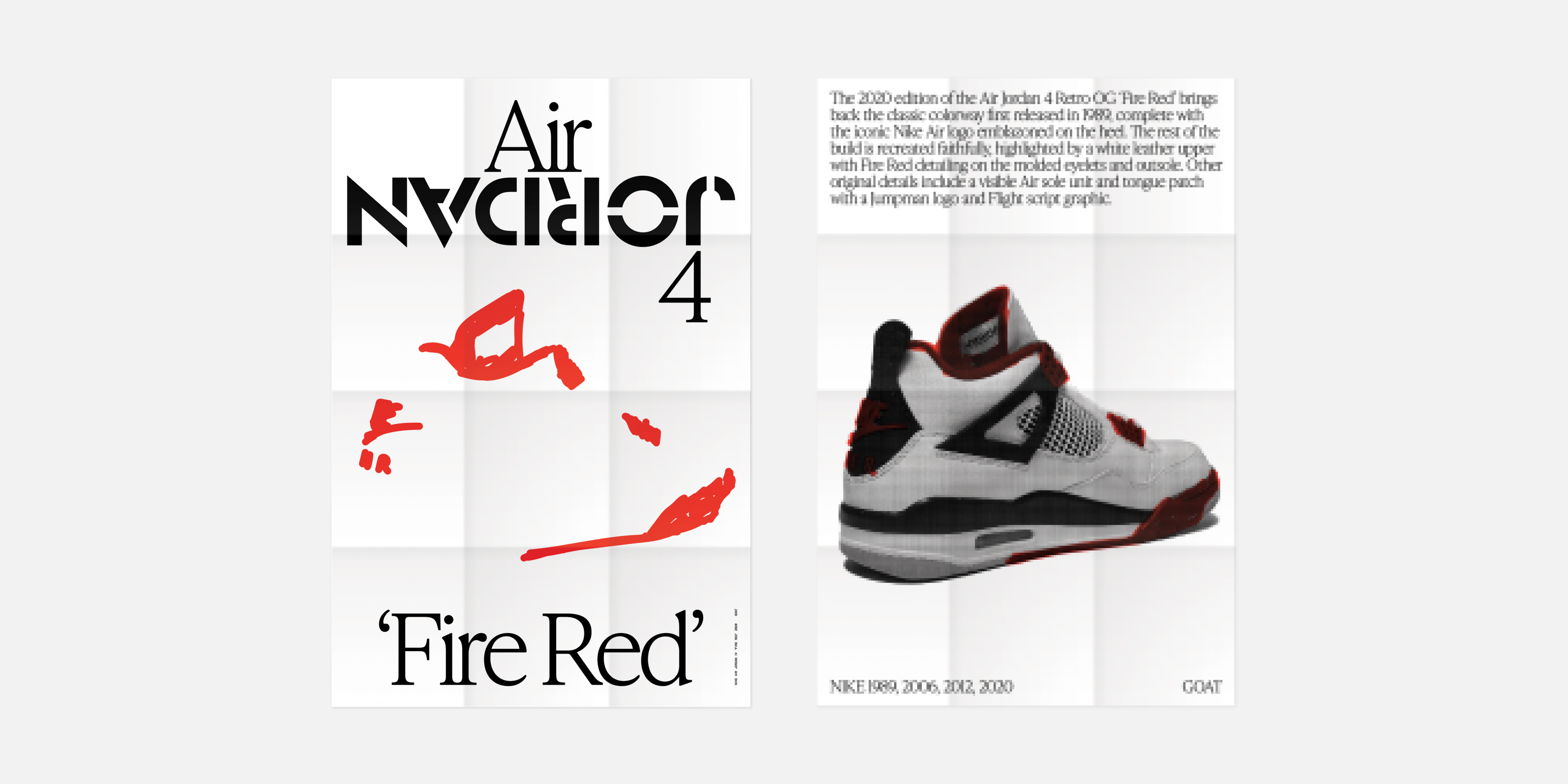 GOAT on X: For the first time since its original release in 1989, the Air Jordan  4 'Fire Red' returns true to form. A limited edition poster is included  with all orders