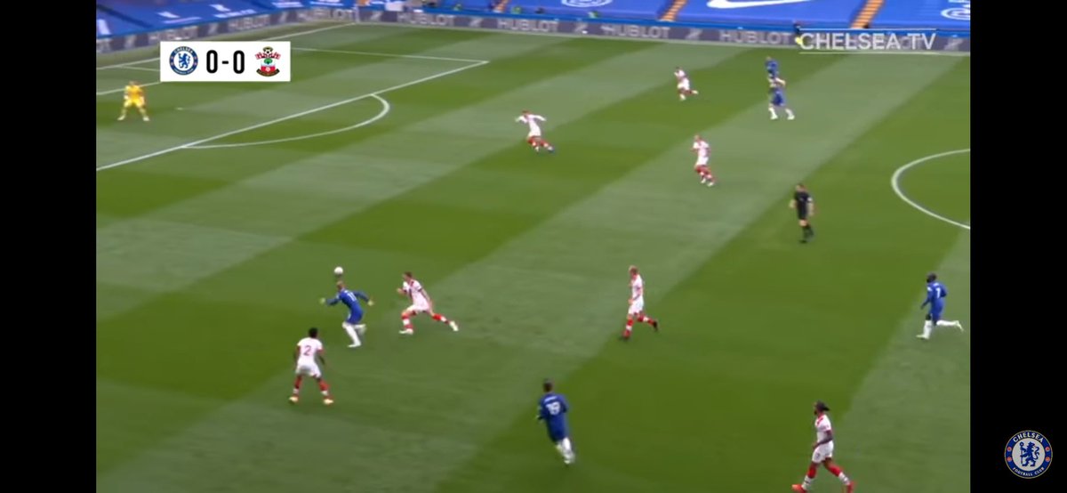  How does Lampard set his side?Chelsea opt a 4-3-3 with Kanté as anchorman so Chilwell & Reece overlap upfront, often carrying the ball down to Kovacic/Havertz & Mount.Tammy as target-man, using his height & physique, allows wingers Werner & Ziyech to cut inside to score.