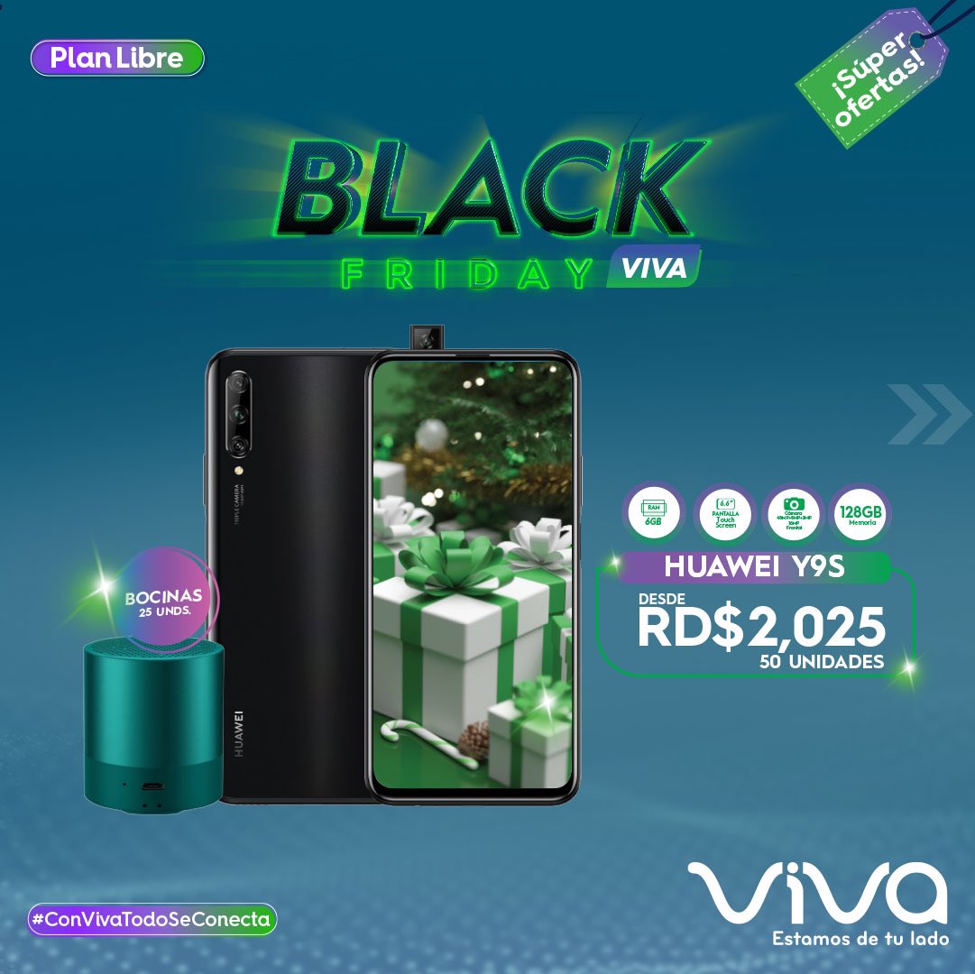 Viva_RD's tweet photo. ¡Libera tus Gigas en el Black Friday Viva! 🙌 Ven y activa uno de estos equipos a precios reducidos en tu #PlanLibre📱 desde RD$25 y llévate fabulosos regalos 🤩. #OfertasDeEquipos #EquiposViva📱 #TenemosElQueTeGusta #MifiHogar #BlackFridayViva #Viva💚 #EstamosDeTuLado https://t.co/FeGwxZFD2S