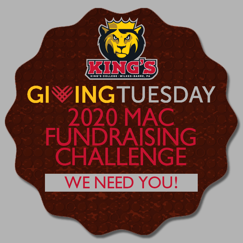 Coming this #GivingTuesday, King’s is participating in a challenge with multiple MAC schools. Make sure to donate to your favorite King’s squad this Tuesday, all donations go to help your favorite team! 

Are you in??? Click below!

kings.edu/giving-to-king…