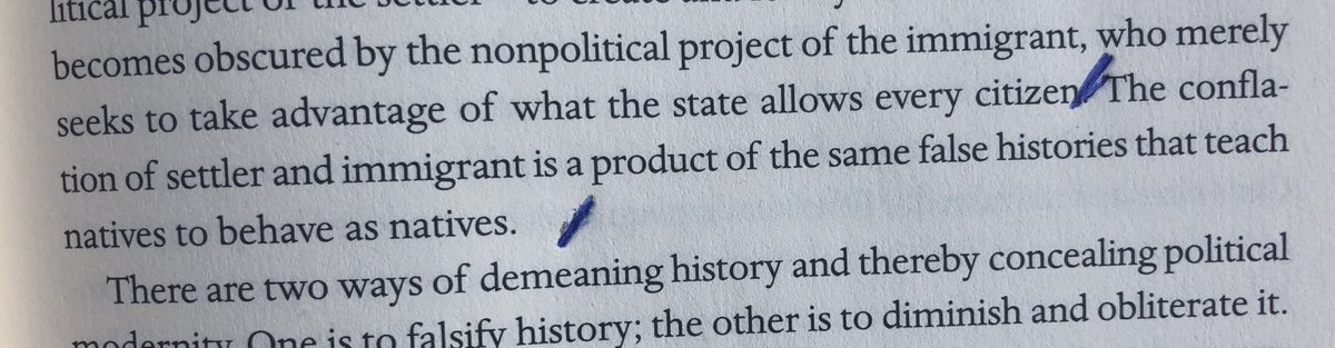 Mamdani’s new book is good on the difference between settlers and immigrants, and on why the “settler colonial” and human rights approaches often mislead in treating as criminal what are political problems.