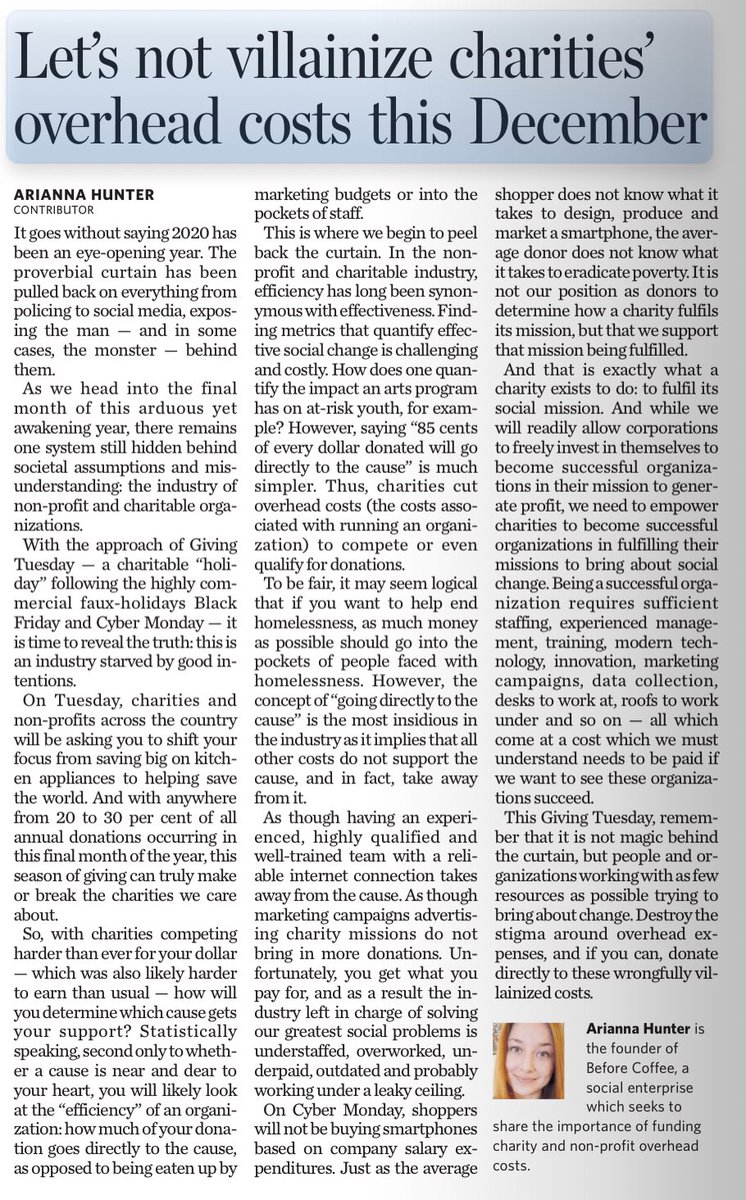 Arianna! You are our hero today! 

What a powerful oped in <a href="/TorontoStar/">Toronto Star</a> in support of charities and <a href="/GivingTuesdayCa/">givingtuesdayca</a> thestar.com/opinion/contri… 

#GivingTuesday #GivingTuesdaCA