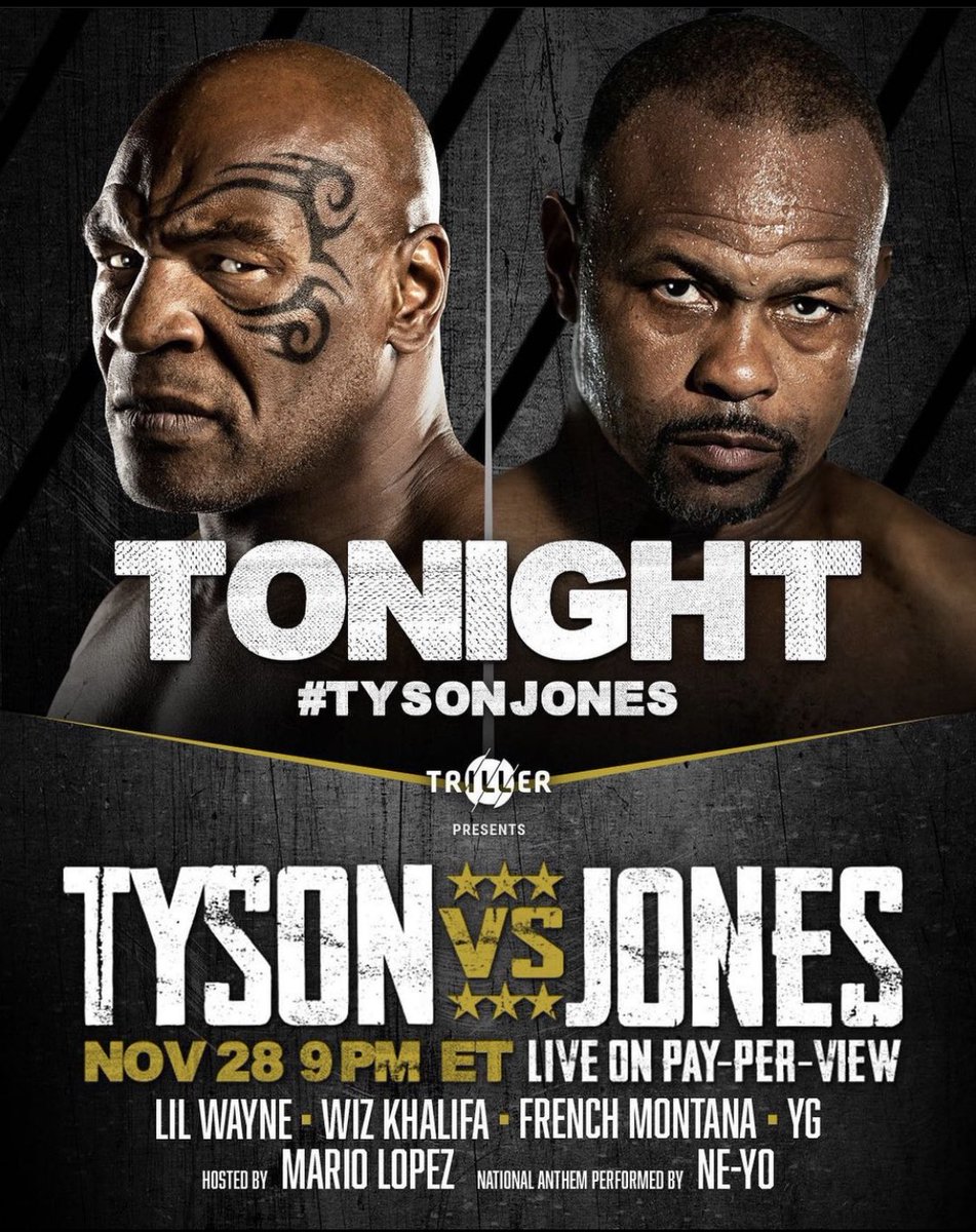 You guys make sure to watch these two legends throw down tonight only on Pay-Per-View! The return of uncle @miketyson will be legendary! Donโt blink! ๐๐๐ https://t.co/SEvtaxUPQW