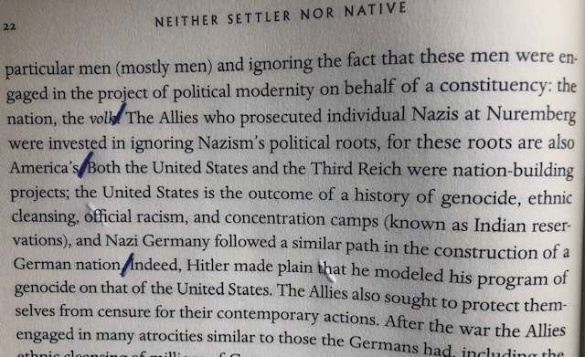 Instead Mamdani wants people to look at the relevant acts not as individual crimes (a la Nuremberg) but as nation-building projects: