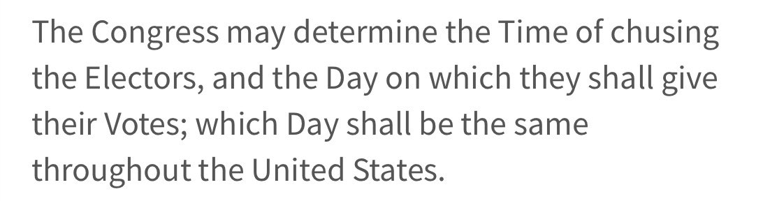 Article II, § 1 does not allow the legislature to change the rules after the election is held. To the contrary, it makes the opposite clear: