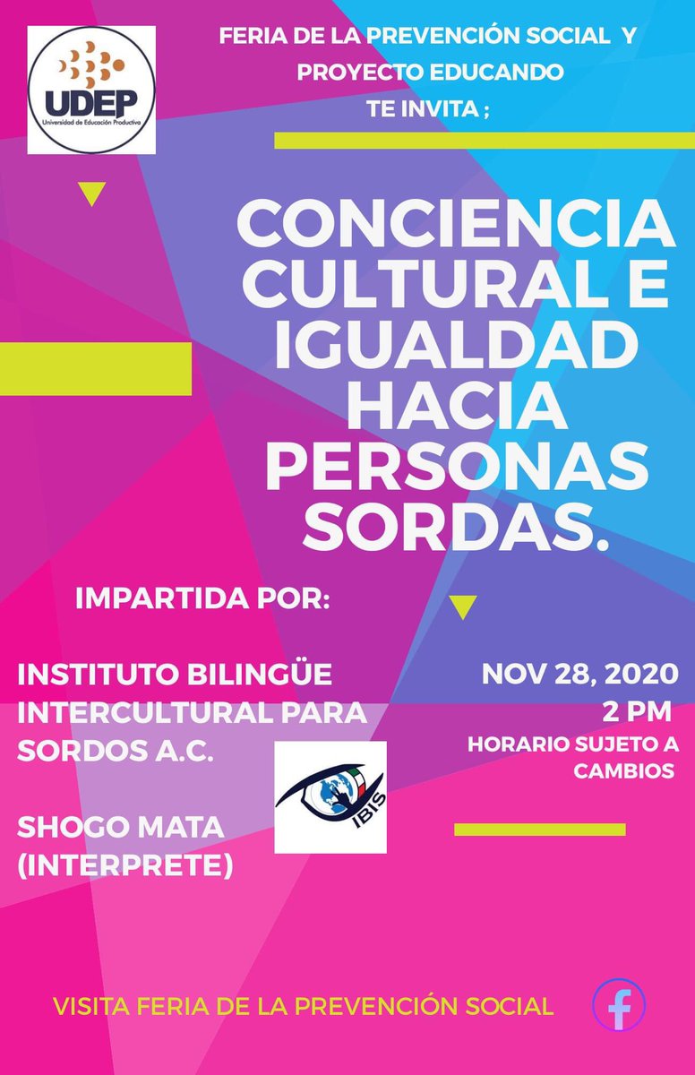 Ibisor's tweet photo. Hoy es la plática informativa impartida por Dr. Manolo Montes de Oca y por Arq. Mariana Cabrero, a las 2:00pm “Conciencia Cultural e Igualdad hacia las personas Sordas” Martha Patricia Piña  https://t.co/zqK0kKvvS7 https://t.co/NbpXtuAFkB