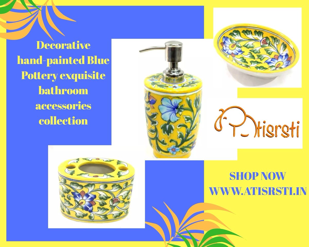 atisrsti's tweet photo. Looking for #ecofriendly #gifting items check out #atisrsti Beautiful Blue Pottery #Soap #dispenser exclusive gift set #bluepotteryjaipur #ceramics  #incredibleindia #vocal4local #handmadewithlove #artisansupport #artisansmade #art  #handmade #buynow https://t.co/7217vi1T8s https://t.co/DeBpg4UUJ7