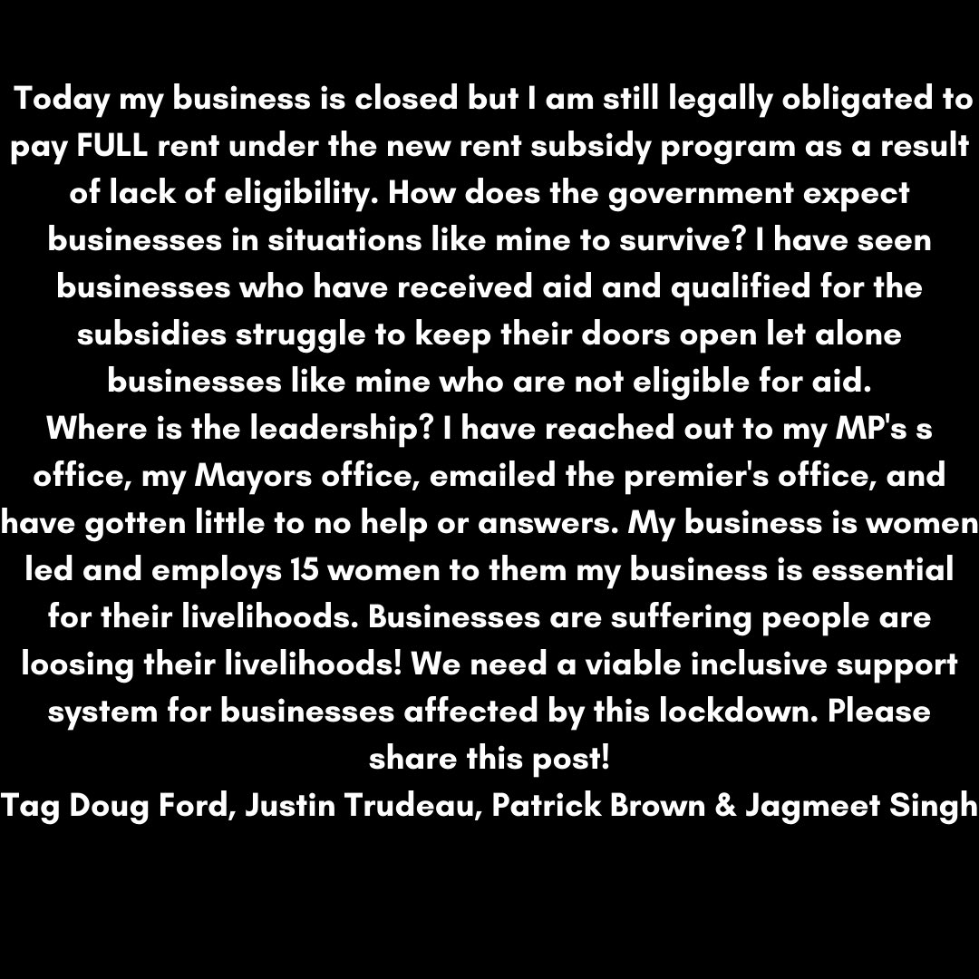 dollhouse905's tweet photo. My covid - 19 story as a small black women led business ! 
Share, and tag ! We need answers !
@theJagmeetSingh @JustinTrudeau @fordnation @patrickbrownont @GurratanSingh https://t.co/NRd6sCMK6X