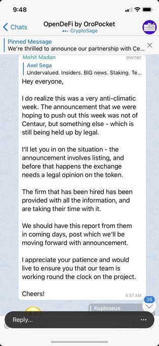 $ORO is about to list on a major exchange https://t.co/MuhfFs7BHI<a href="/tag/ido"class="tags"><span>#ido</span></a><a href="/tag/defi"class="tags"><span>#defi</span></a>