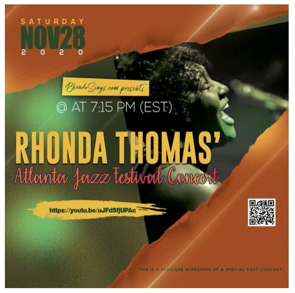 AdinkraHouse (@adinkrahouse) on Twitter photo TONIGHT SATURDAY NOVEMBER 28th at 7:15 PM (EST) witness an incredible live <a href="/iamrhondathomas/">Rhonda Thomas</a> CONCERT from the safety of your home with your family and friends.
Click link SATURDAY 11/28/20 at 7:15 pm EST
youtu.be/uJFdSfjUPAc TONIGHT SATURDAY NOVEMBER 28th at 7:15 PM (EST) witness an incredible live <a href="/iamrhondathomas/">Rhonda Thomas</a> CONCERT from the safety of your home with your family and friends.
Click link SATURDAY 11/28/20 at 7:15 pm EST
youtu.be/uJFdSfjUPAc