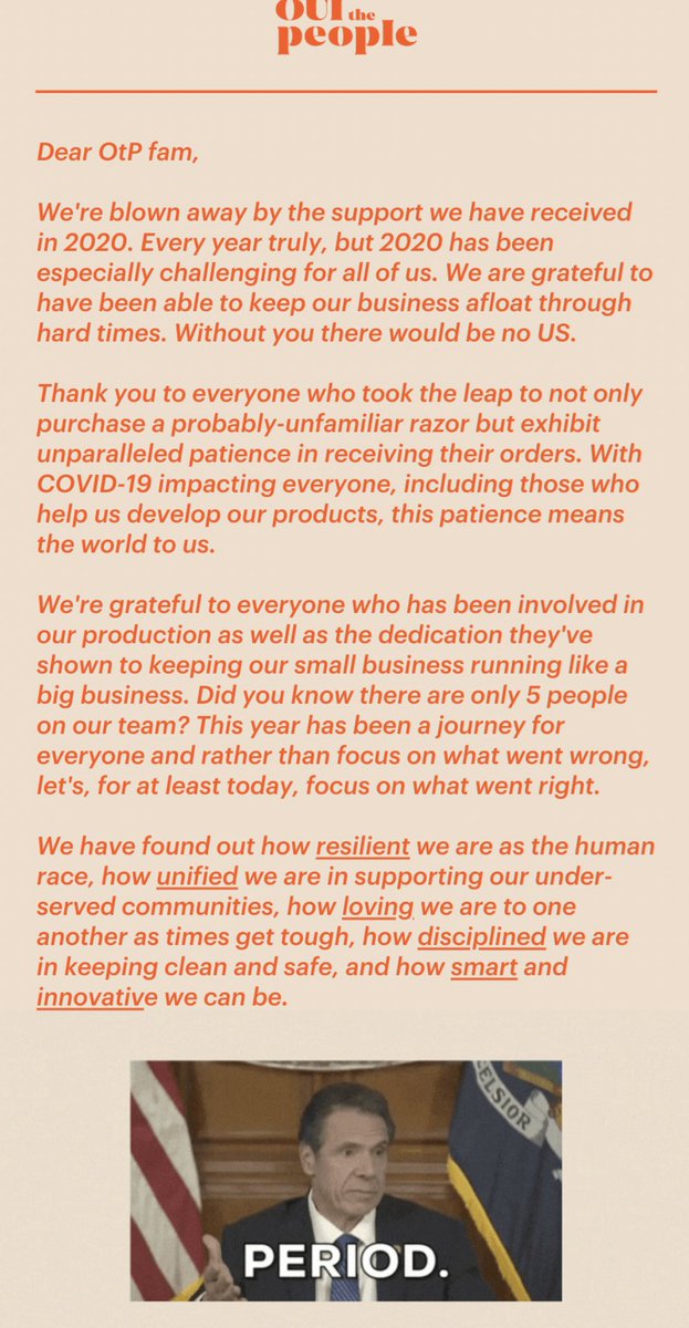  @OUI_thepeople is offering some great deals on their site but instead of bombarding their customers with offers, they sent an email thanking them for their support. ”Without you, there would be no US”“We wish you joy wherever you find it” 