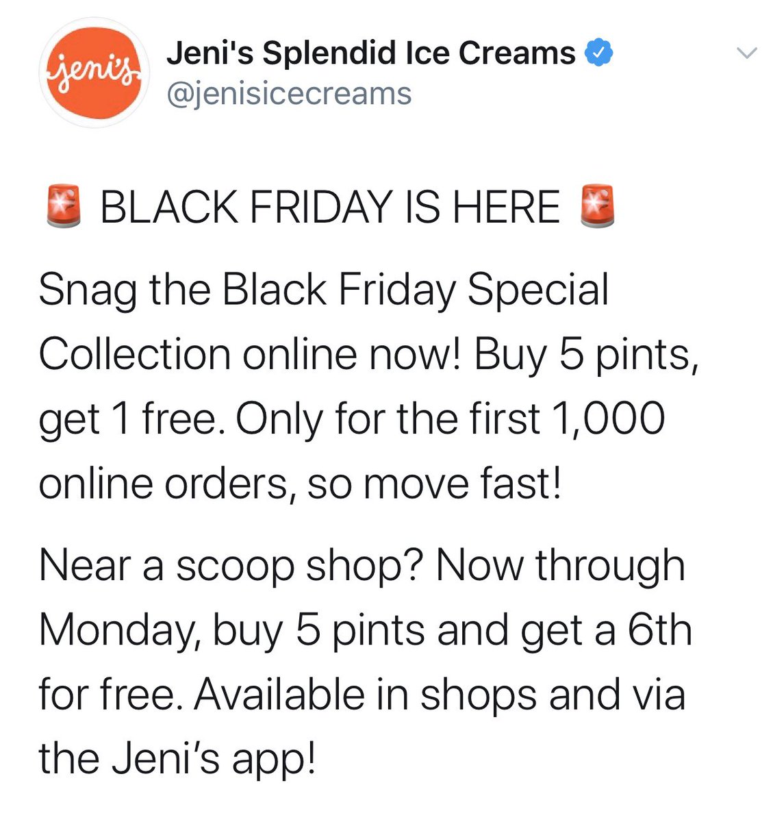  @jenisicecreams has a sweet deal: Buy 5 pints, get 1 free. And, in my opinion, there’s nothing better than free ice cream! 