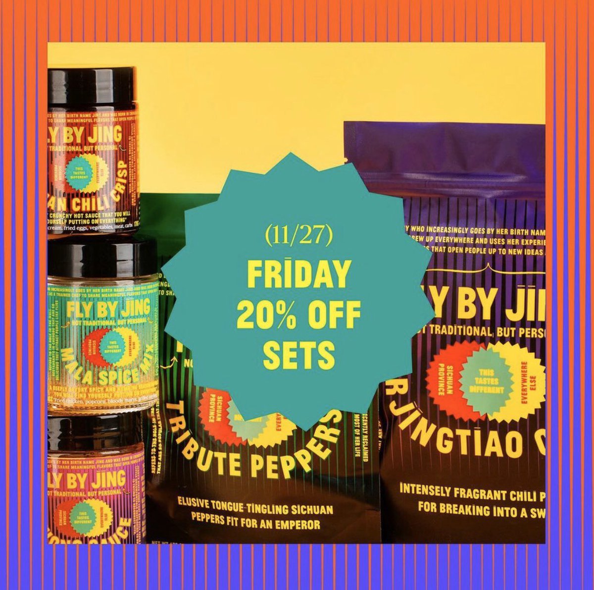  @flybyjing made it fun and entertaining with 5 days of fire deals on their signatures condiments, gift sets, and even suits made for sweating. And if you are getting anything from them, make sure to try the Sichuan Chili Crisp. It's hot, bold, spicy!