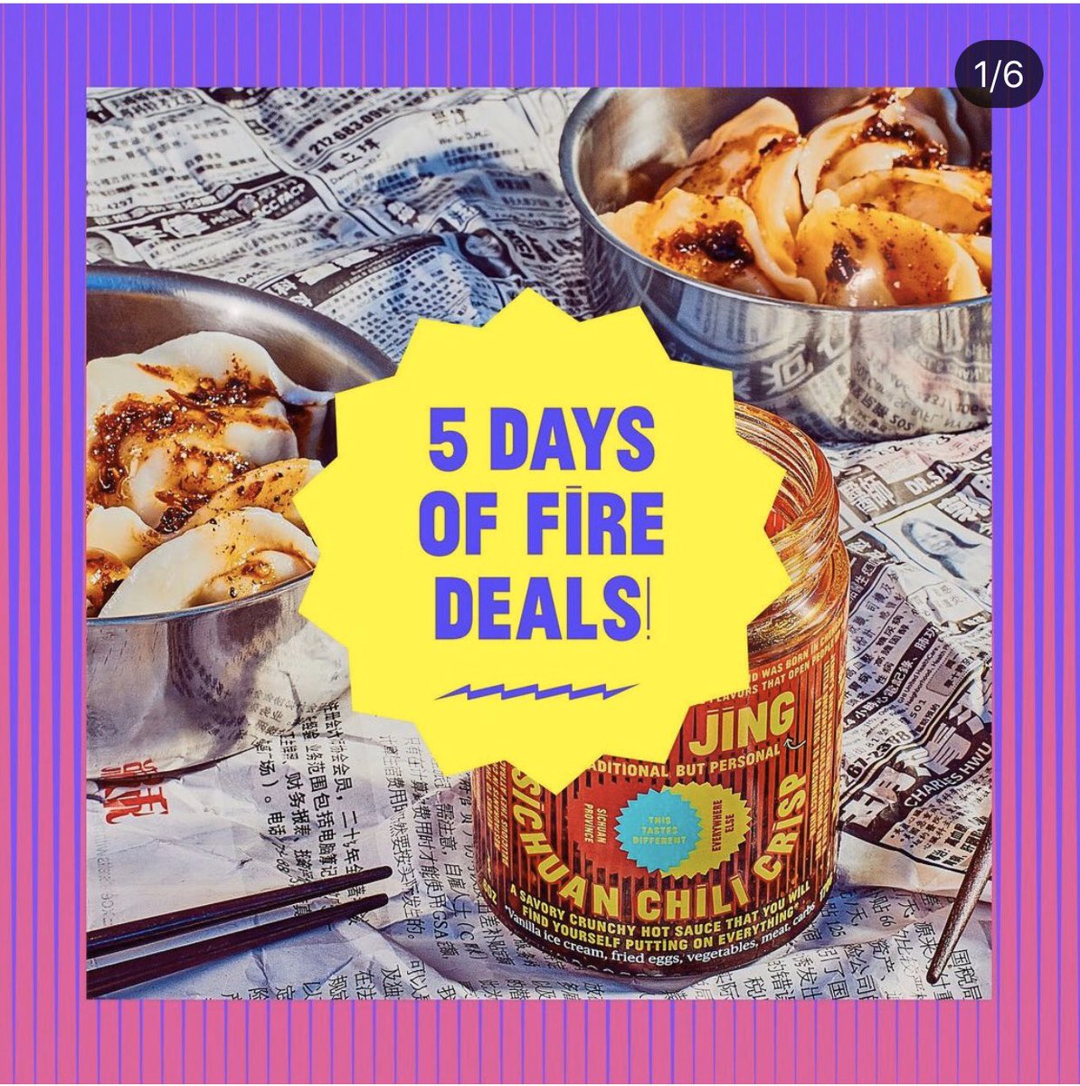  @flybyjing made it fun and entertaining with 5 days of fire deals on their signatures condiments, gift sets, and even suits made for sweating. And if you are getting anything from them, make sure to try the Sichuan Chili Crisp. It's hot, bold, spicy!