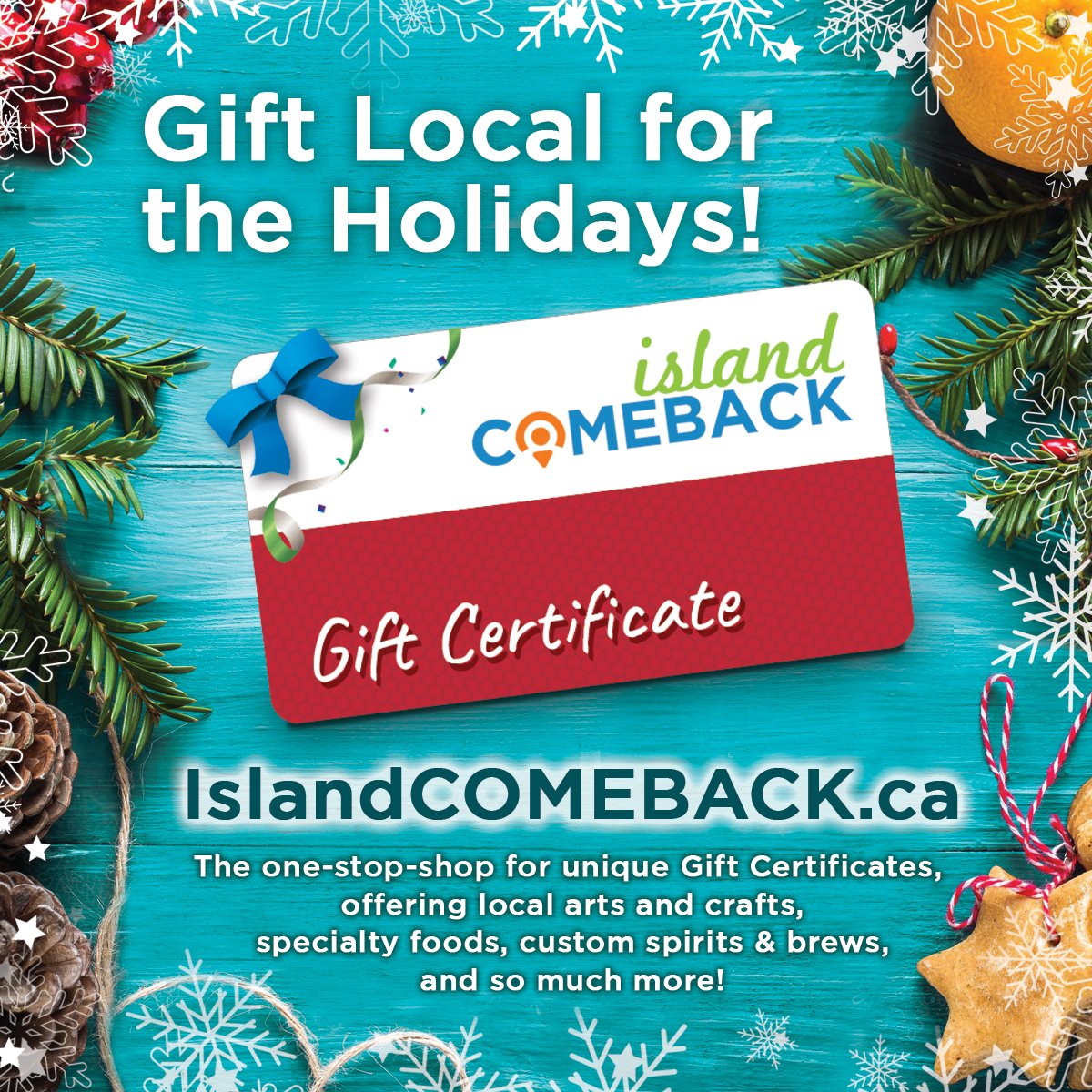 Island_COMEBACK's tweet photo. Gift Local for the Winter Holidays!
Visit https://t.co/vLV3kbF14h to buy now, redeem later with BC’s Rural Island Businesses!
@Island_COMEBACK @ruralislandsbc @BCFerries @ShawInfo
#IslandCOMEBACK #BCFerries #BCsRuralIslands https://t.co/LZKu4skluM
