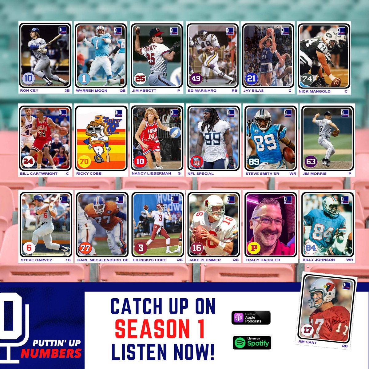 Puttinupnumbers's tweet photo. We got your Black Friday deal right here. Catch the entire 1st season of Puttin' Up Numbers FREE! Cey, Moon, Abbott, Marinaro, Bilas, Mangold, Cartwright, Cobb, Lieberman, NFL, Smith, Morris, Garvey, Mecklenburg, Hilinski, Plummer, Hackler, Johnson &amp; Hart. https://t.co/gakLlBidRG https://t.co/8hK3olibIL