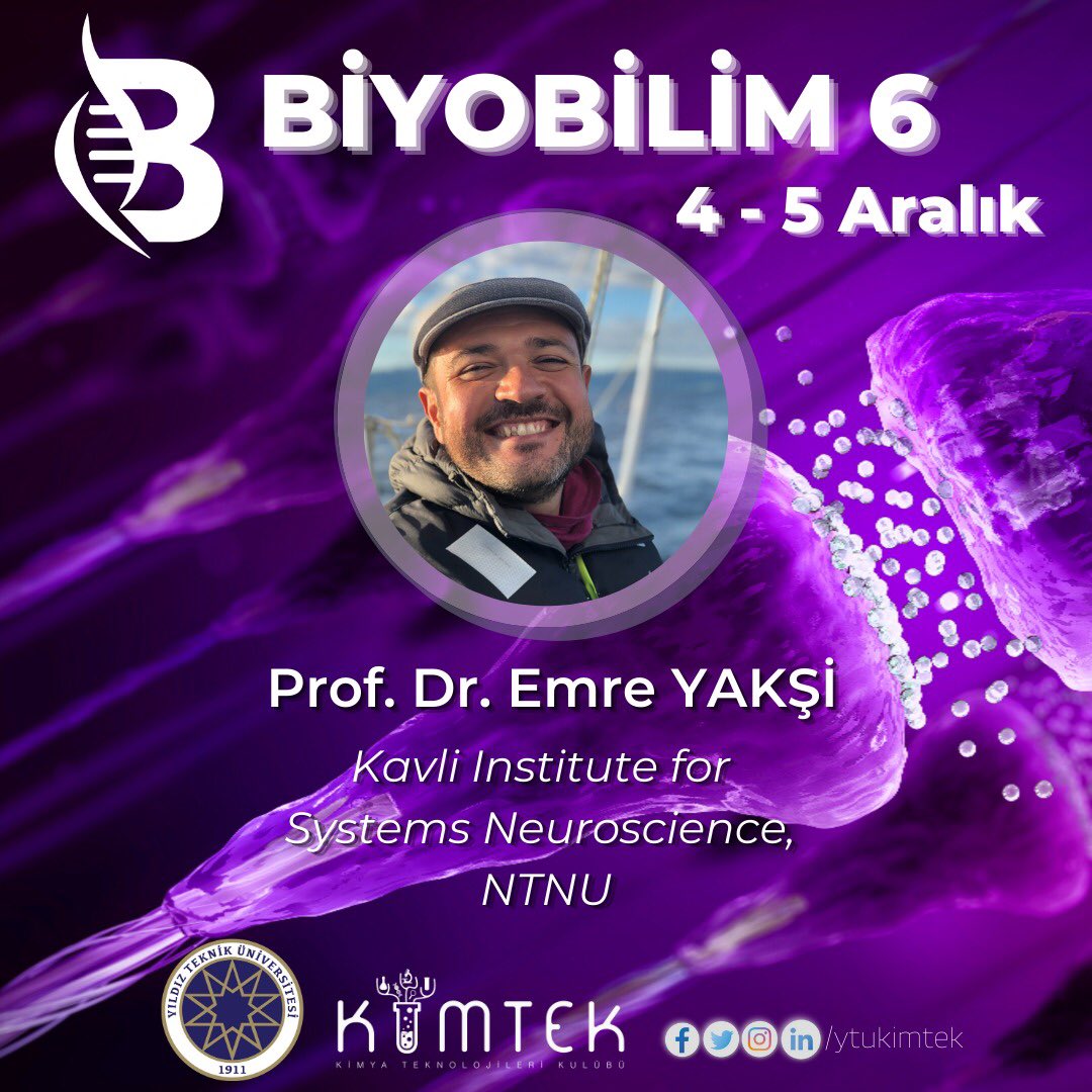 Değerli konuşmacılarımızdan Prof.Dr.Emre Yakşi <a href="/yaksi_emre/">Emre Yaksi</a> ODTÜ-MBG lisans mezunudur. Eğitimine ve çalışma hayatına farklı ülkelerde devam etmiştir. Şu anda Norveç Teknik Üniversitesi, Kavli Institute for Systems Neuroscience’de Profesör olarak çalışmaktadır.