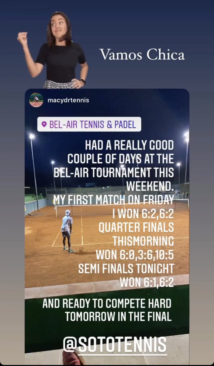 RichardsDenney's tweet photo. Great weekend for Macy. Hard work starting to pay off 🎾🎾 https://t.co/Q0jyfcqSae