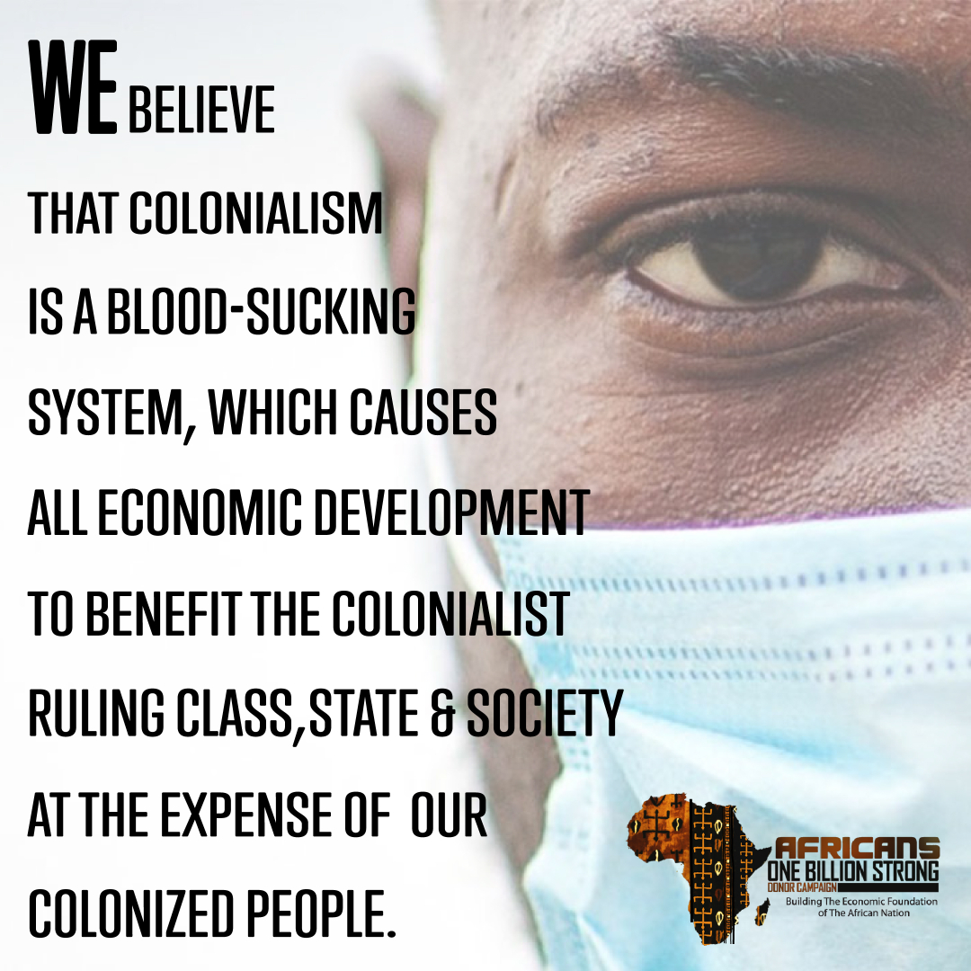 _aobsdc_'s tweet photo. Point 2 of What We Want-What We Believe The Working Platform of the African People's Socialist Party

We believe that colonialism is a blood-sucking system that causes all economic development to benefit the colonialist ruling class state and society at the expense of our coloniz https://t.co/1PC7e6etFB