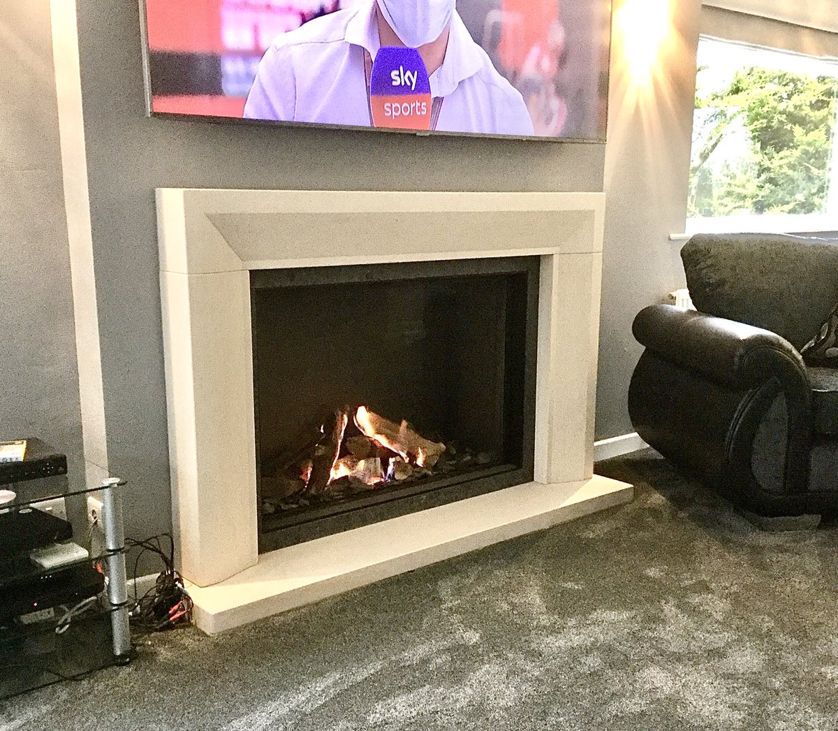 StonehouseFires's tweet photo. Made to measure natural limestone fireplace with steel grey border slips &amp; #DruMaestro100 large frameless gas fire.  We installed this stunning Dru fire and limestone fireplace in Hunmanby near Filey earlier this month.  Call Stonehouse today to discuss your new Dru fire https://t.co/s8WJufspCL