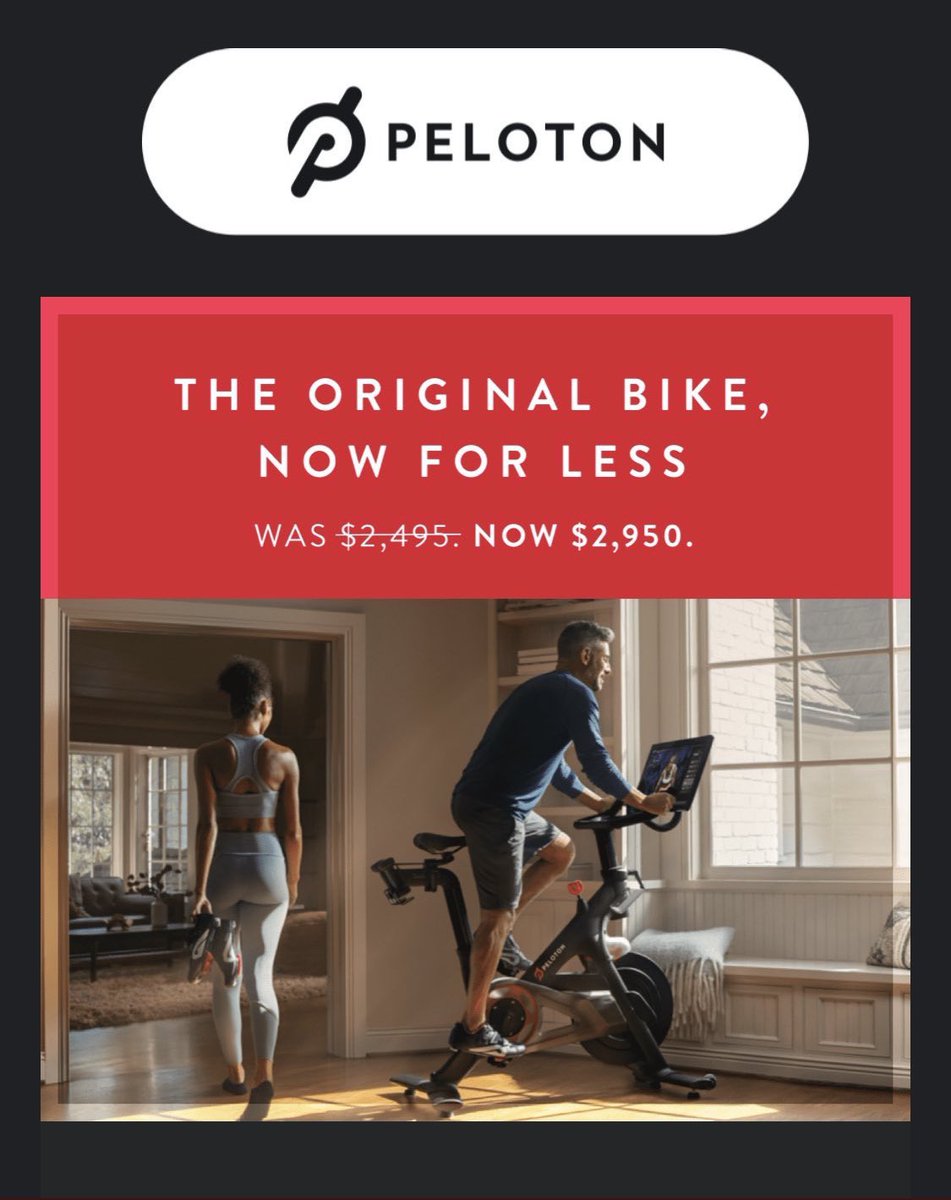 The biggest fail of all time goes to  @onepeloton and their WTF Black Friday offer that invites you to pay WAY MORE money for their bikes. Yikes. I guess someone is not getting a promotion any time soon. 