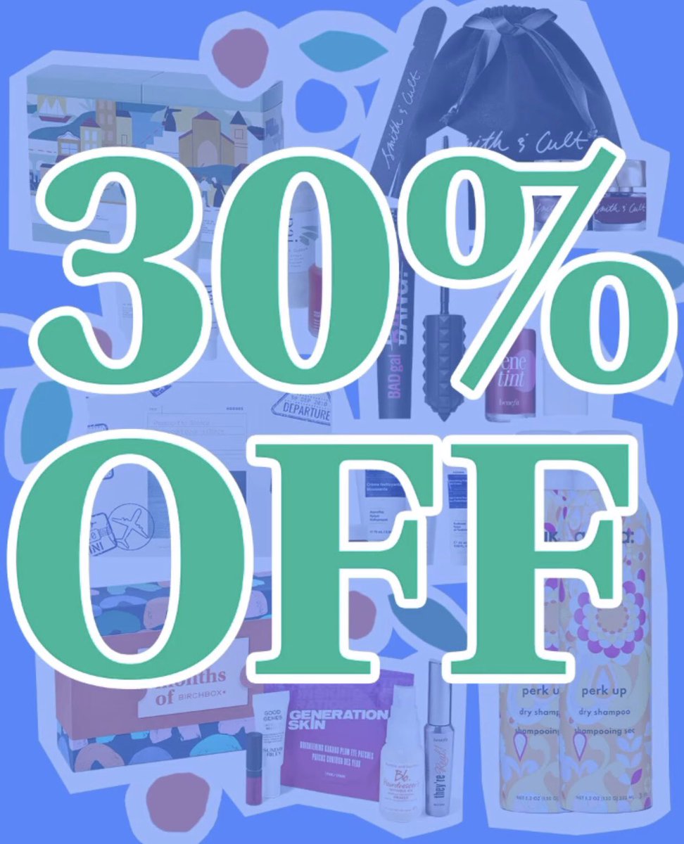  @glossier is offering 25% off. @birchbox is offering 30% off.-Olipop is offering 25% off with code OHYEAH. @otherlandhome is offering a hot deal: 35% off.-Feat is offering 30% off. @cardon is offering 35% off on your first order and 15% on every order afterward.