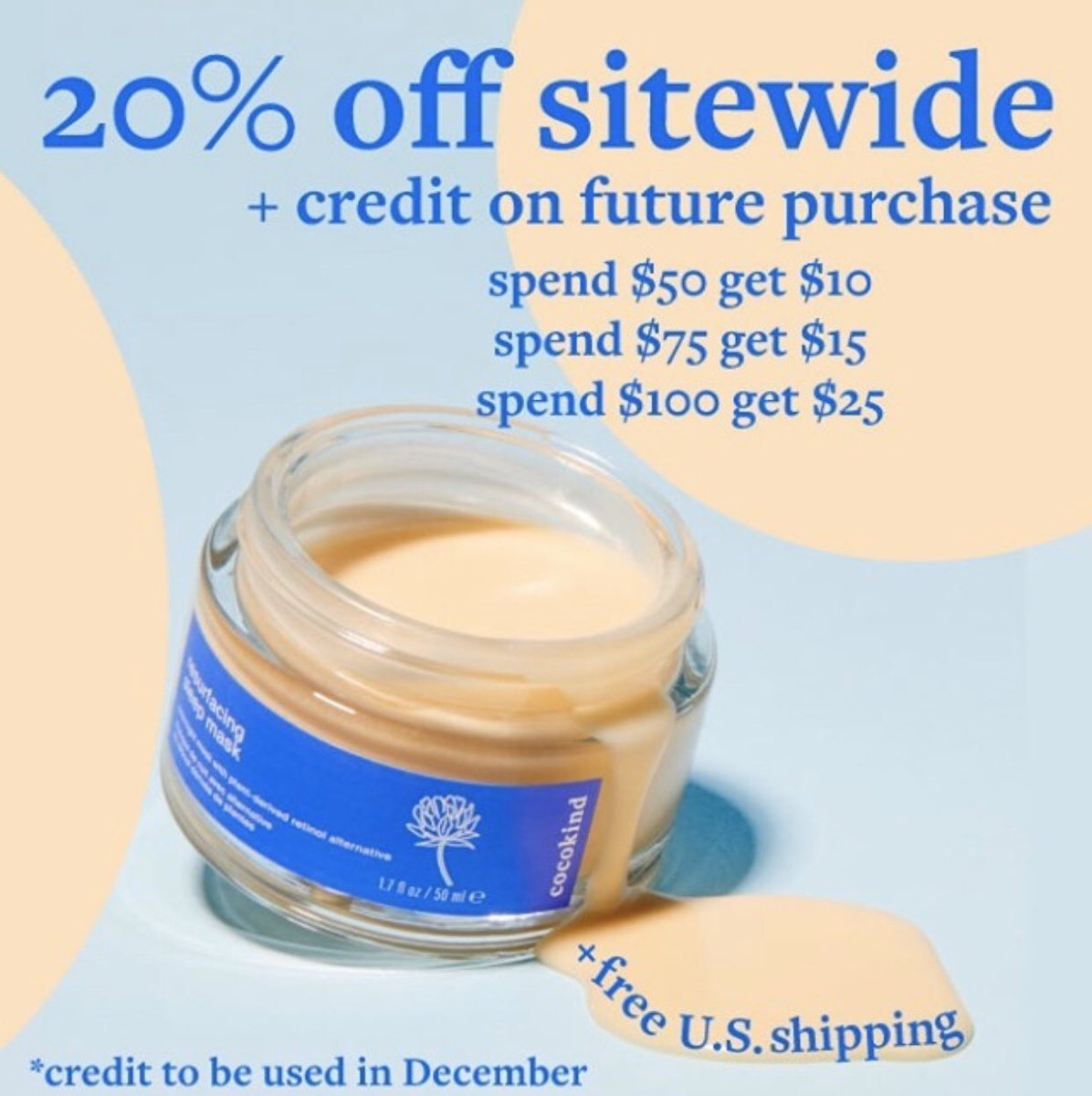 Buffy is offering 20% off. @ritual is offering 40% off.  @sweetreasonbev is offering 30% off with code GET30. @_cocokind is offering 20% off sitewide +credit on future purchases. @Eberjey is offering 25% off sitewide