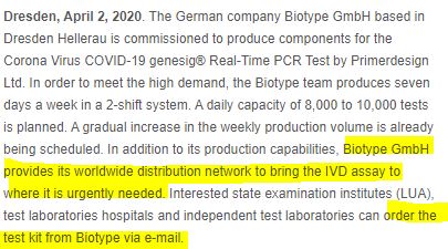Biotype produce and also sell these tests on behalf of Novacyt via their website : WORLDWIDE See also announcement on “Xing” https://www.xing.com/pages/biotypegmbh/news
