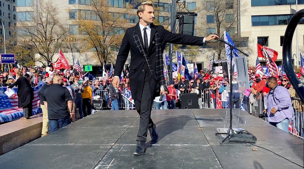 Speakers such as  @ScottPresler  @BrandonStraka  @ReaganBabe  @ali  @thecjpearson  @hollandcourtney  @realCCrump  @debostic  @MichaelCoudrey  @realMikeLindell and more attended and spoke, often firing up the crowd and highlighting allegations of fraudulent activity in the 2020 election.