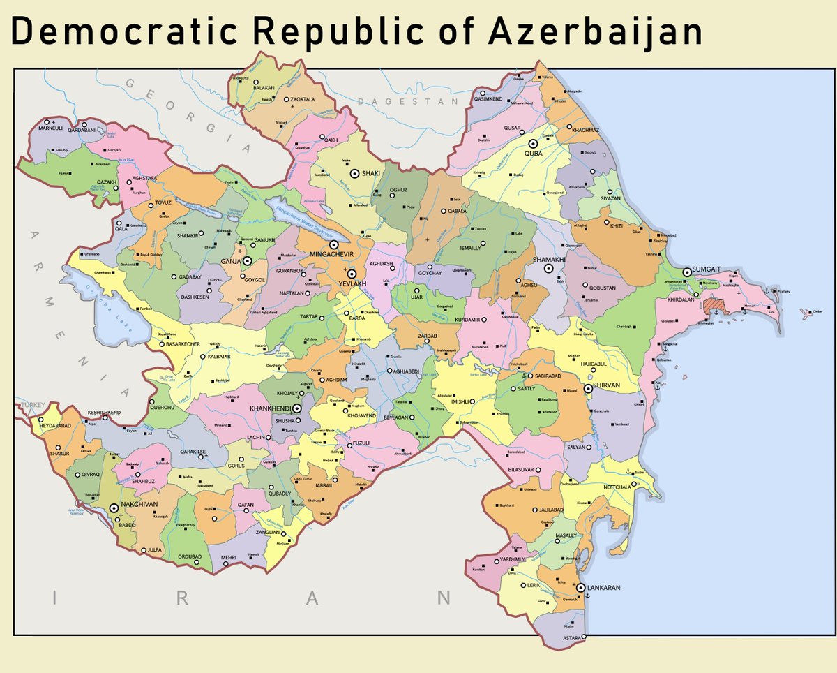 Азербайджан карта на русском подробная