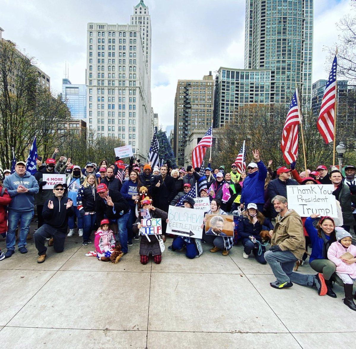 We had a tremendous crowd, and marched through Chicago in a mass-act of civil disobedience.