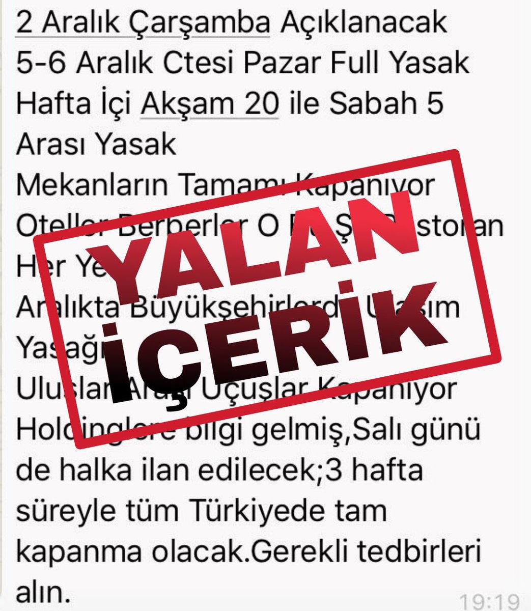 Bazı sosyal medya platformlarında 'Genelge' başlığı ile paylaşılan belgeler SAHTEDİR.
Covid-19 tedbirleri ile alaka alınacak tüm tedbirler Resmi Kanallar vasıtasıyla duyurulur.
Bu tür kaynağı belli olmayan  SAHTE BELGELERE itibar etmeyiniz.
<a href="/Abdullah_Erin47/">Abdullah ERİN</a> <a href="/metin_esen/">metinesen</a> <a href="/EmniyetGM/">Türk Polis Teşkilatı</a>